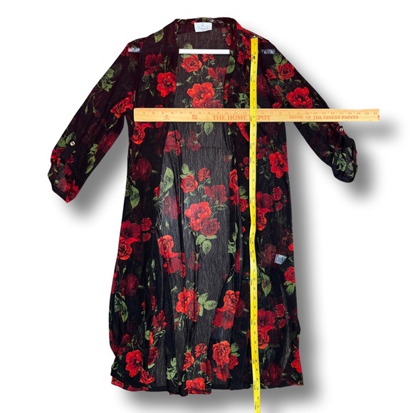 New Sheer Red Rose Cover-Up Size Medium- Final - Picture 2 of 4